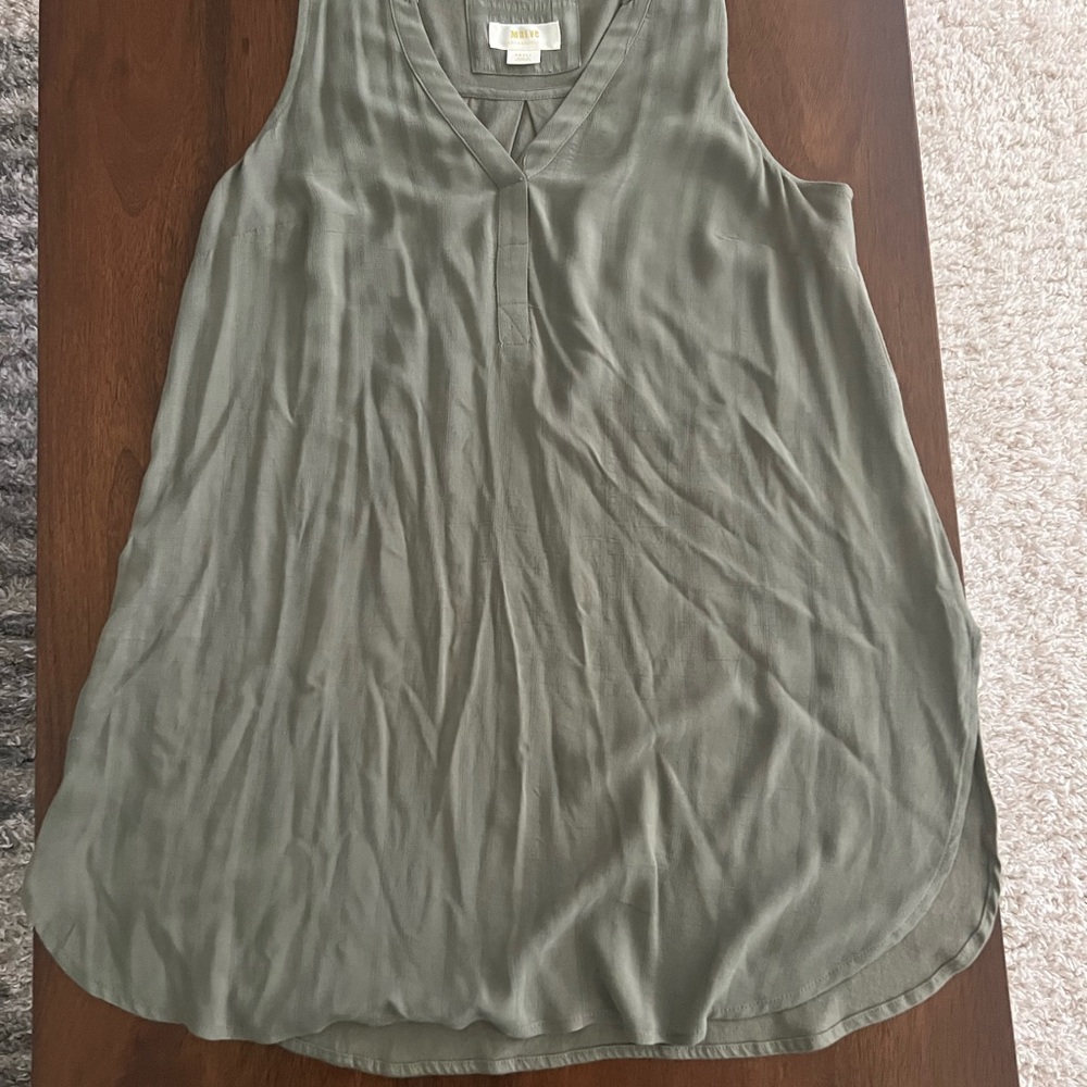 Maeve Green Sleeveless Relaxed Tank Top